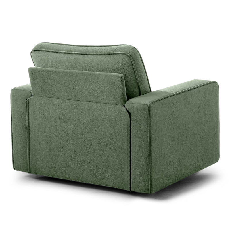 360° Swivel Accent Chair Comfy Upholstered Armchair Green10