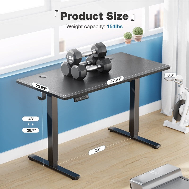 Height Adjustable Electric Standing Desk with Memory Presets   48"x24"1