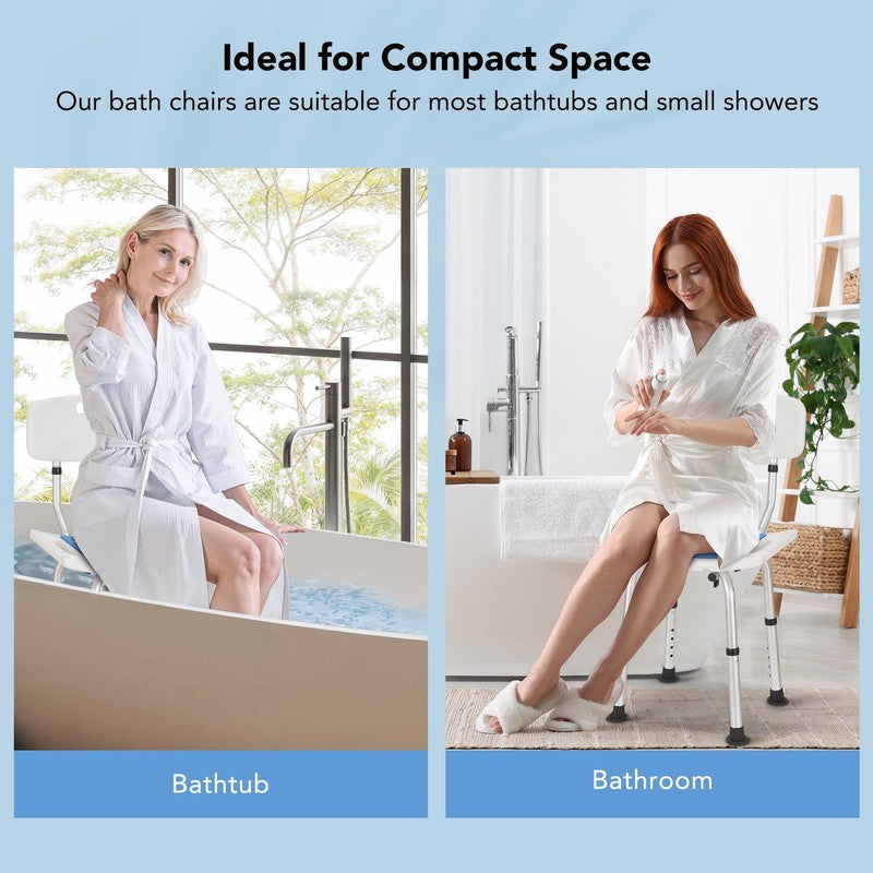 Adjustable Shower Chair with Backrest & EVA Seat for Seniors Elderly6