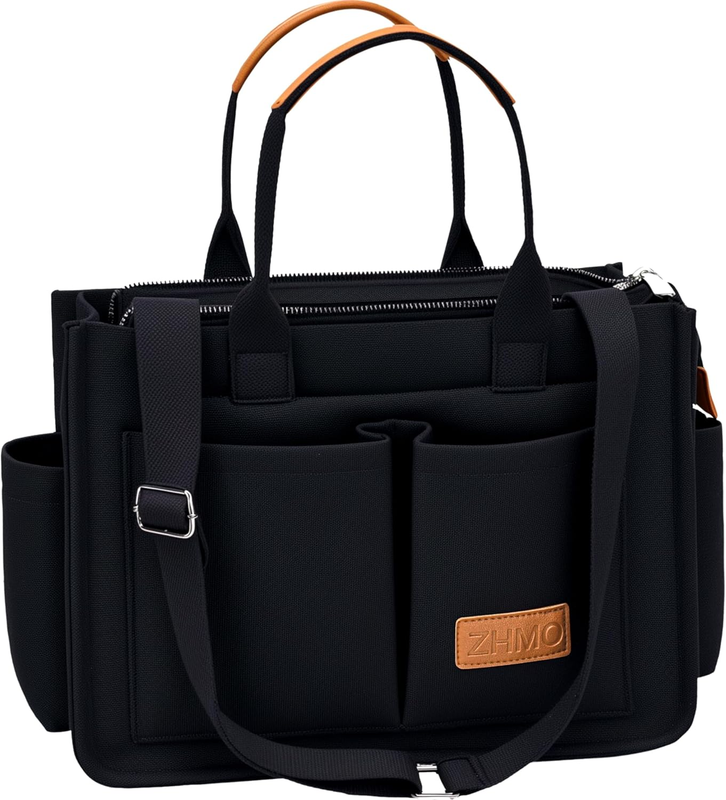 Women’s Canvas Tote Bag w/ Compartments Large Shoulder Crossbody Work Laptop10