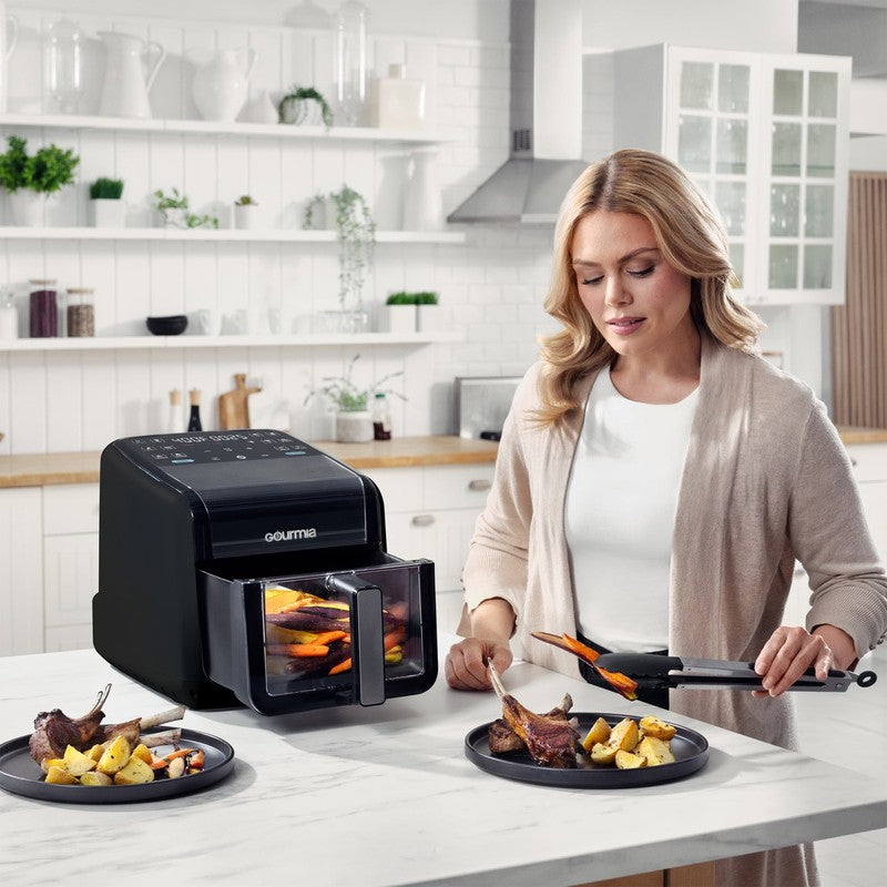 7QT Digital Air Fryer Panoramic View Window 12 Preset Touch Screen Cooker Black2