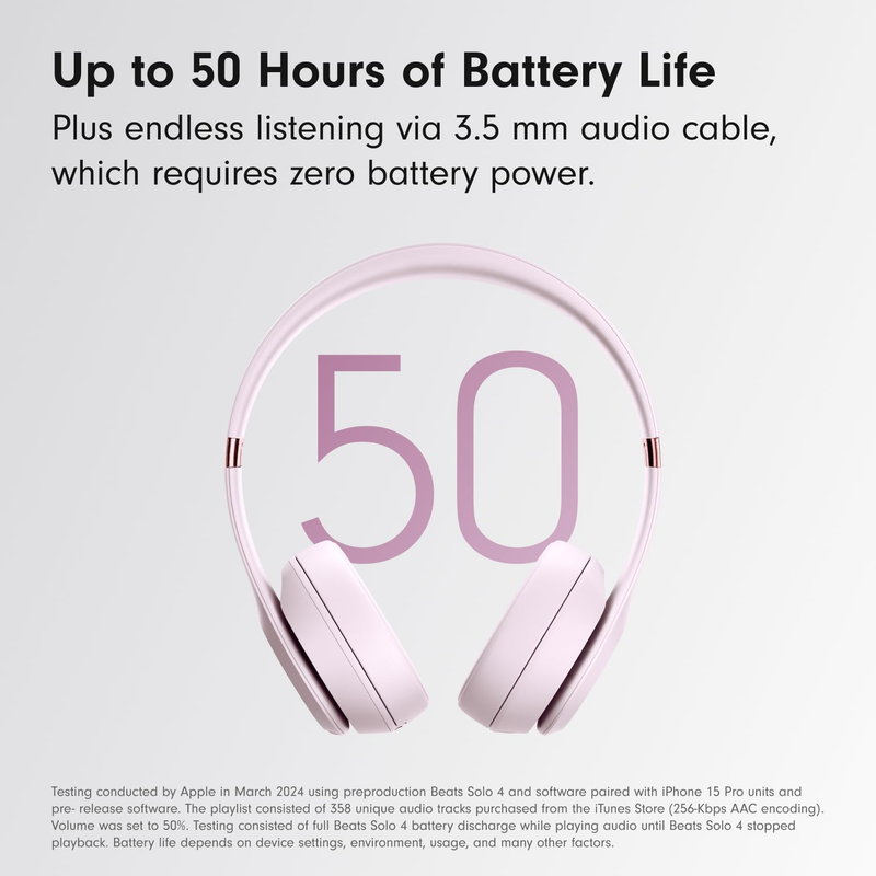 Solo 4 Wireless Bluetooth On Ear Headphones 50Hr Battery Cloud Pink4