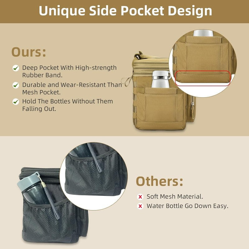 Large Expandable Tactical Lunch Bag 16L/24 Cans Brown3