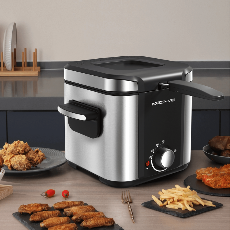 1.5L Deep Fryer w/ Basket, 900W, Temp Control, Easy-Clean Pot, Stainless Steel6