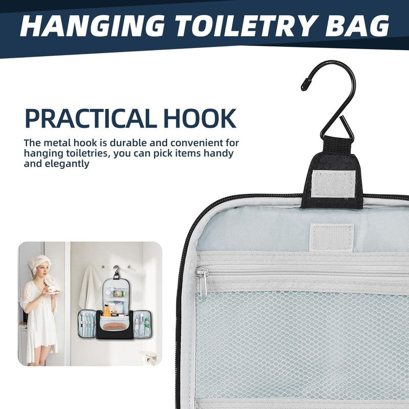 Large Hanging Toiletry Bag Travel Dopp Kit Water-Resistant for Men & Women Black8