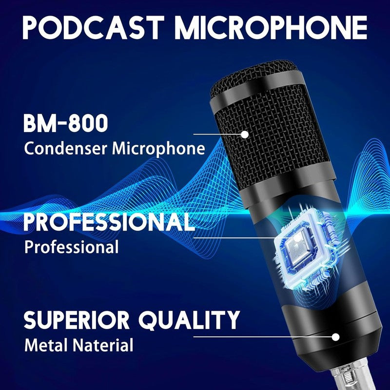 Podcast Bundle BM 800 Mic & V8S Sound Card Recording Studio Kit Streaming3