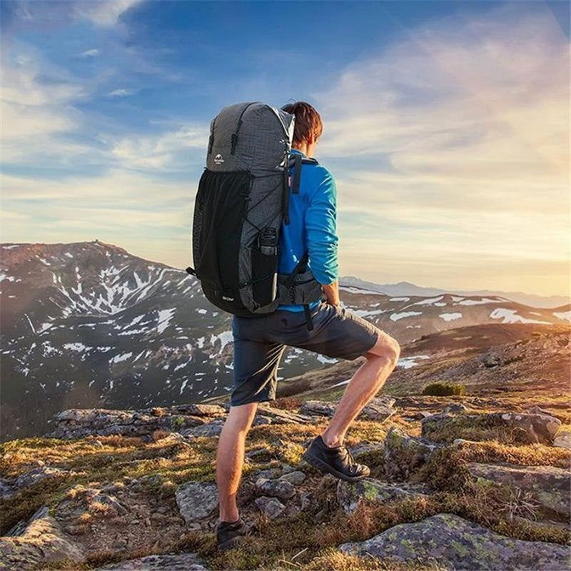 60L+5L Hiking Backpack – Waterproof, Lightweight Mountain Bag with Rain Cover & 8
