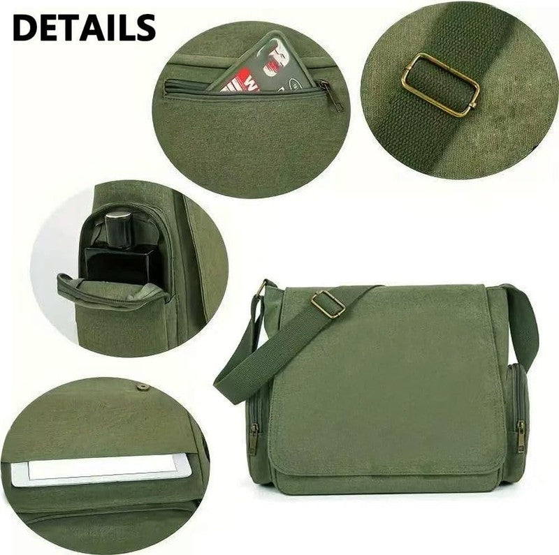 Pattern Messenger Bag Cute Canvas Crossbody Shoulder Handbag Pockets Unisex4