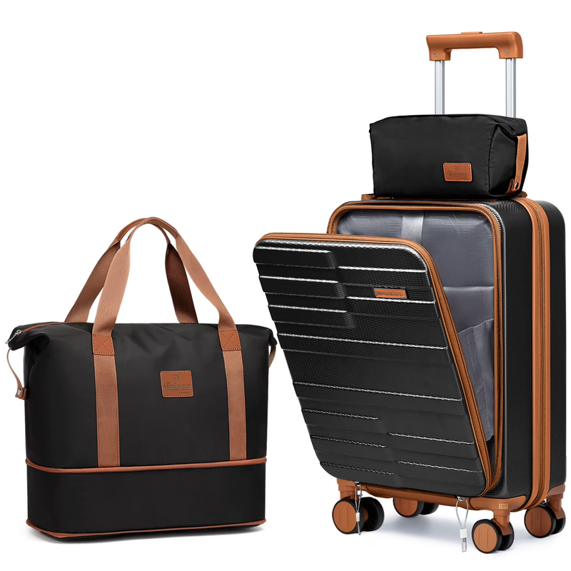 3Pc Carry On Luggage Front Opening TSA Lock Spinner Wheels YKK Zipper7