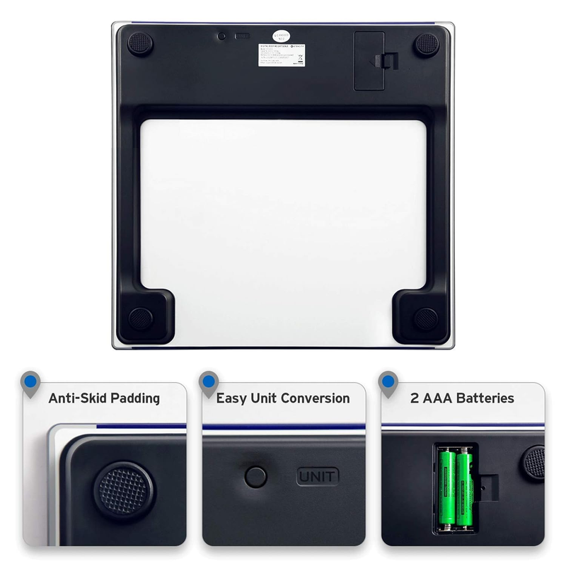 Bathroom Scale Digital Body Weight 400lb Accurate LED Glass Scale Blue5