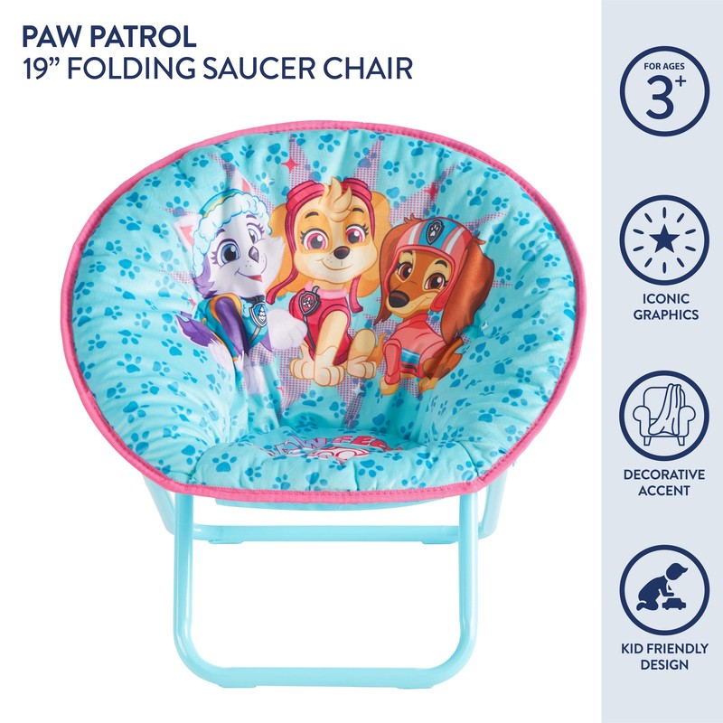 S Paw Patrol 19" Toddler Mini Saucer Chair, Polyester2