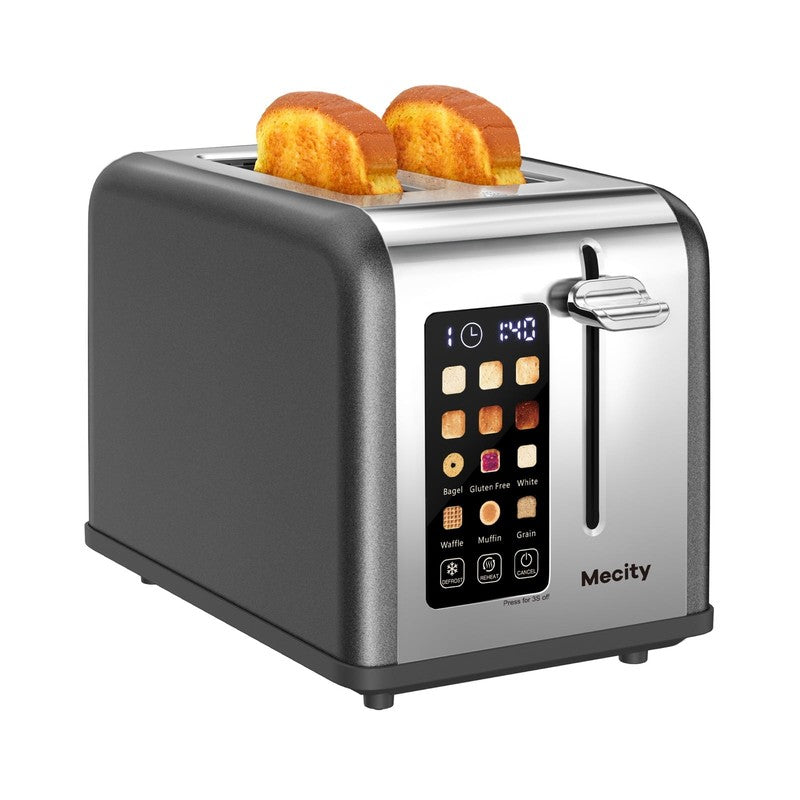 2 Slice Touchscreen Toaster, Stainless Steel, Countdown Timer, 6 Shade Settings,8