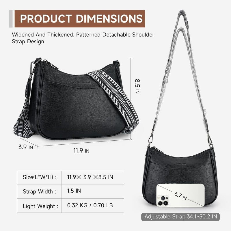 Trendy Leather Crossbody Purse with Adjustable Strap, Women'S Shoulder Handbag5