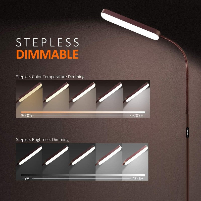 Led Floor Lamps with 15W/1000Lm Bright LED Floor Lamp with Stepless Adjustable 33