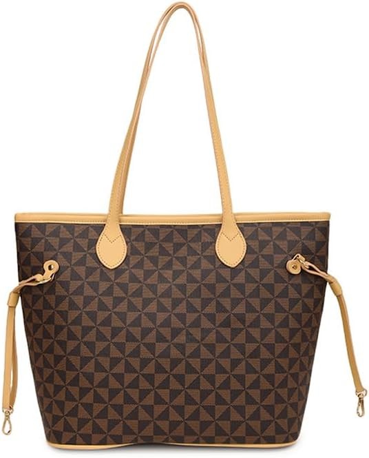 Women PU Leather Tote Bag 2PCS Fashion Hobo Shoulder Bags w/ Coin Purses2