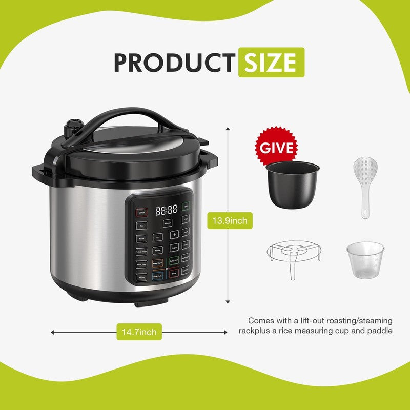 8Qt Electric Pressure Cooker Stainless Steel Instant Multi Cooker1