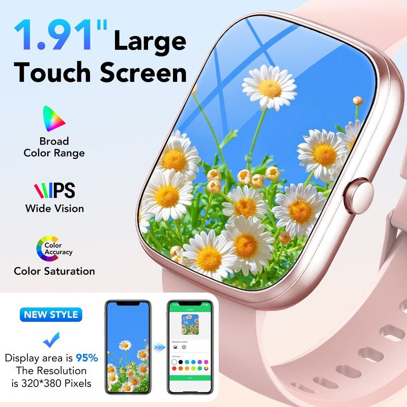 1.91" HD Smart Watch Android iPhone Call Fitness Tracker IP68 Waterproof3