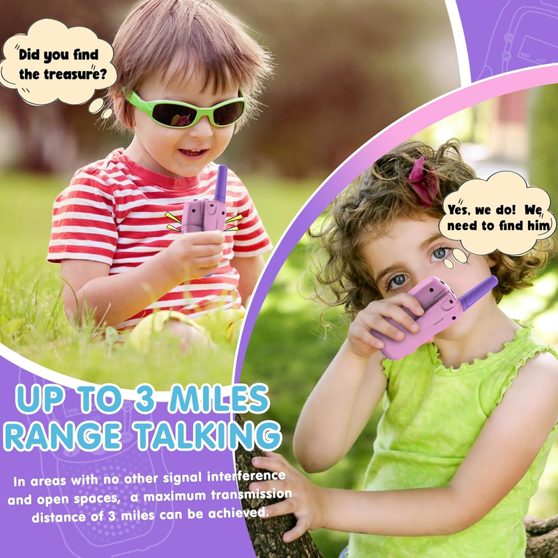 Kids Walkie Talkies 22 Channel 2 Way Radio 3 Mile Range Flashlight LCD4