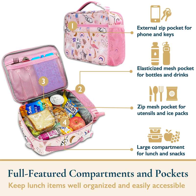 Lunch Bag for Kids – Insulated Lunch Box for Girls and Boys, Cute Reusable Coole9