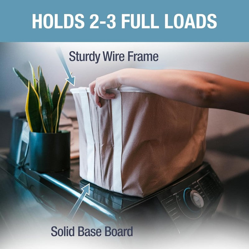 Collapsible Laundry Basket Hamper 2-Pack 60L Luxe Mocha Foldable Organizer1