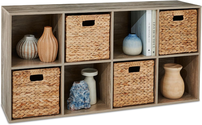 8 Cube Storage Organizer, Shelf, Bookcase, Display Shelf, Removable Back Panels10