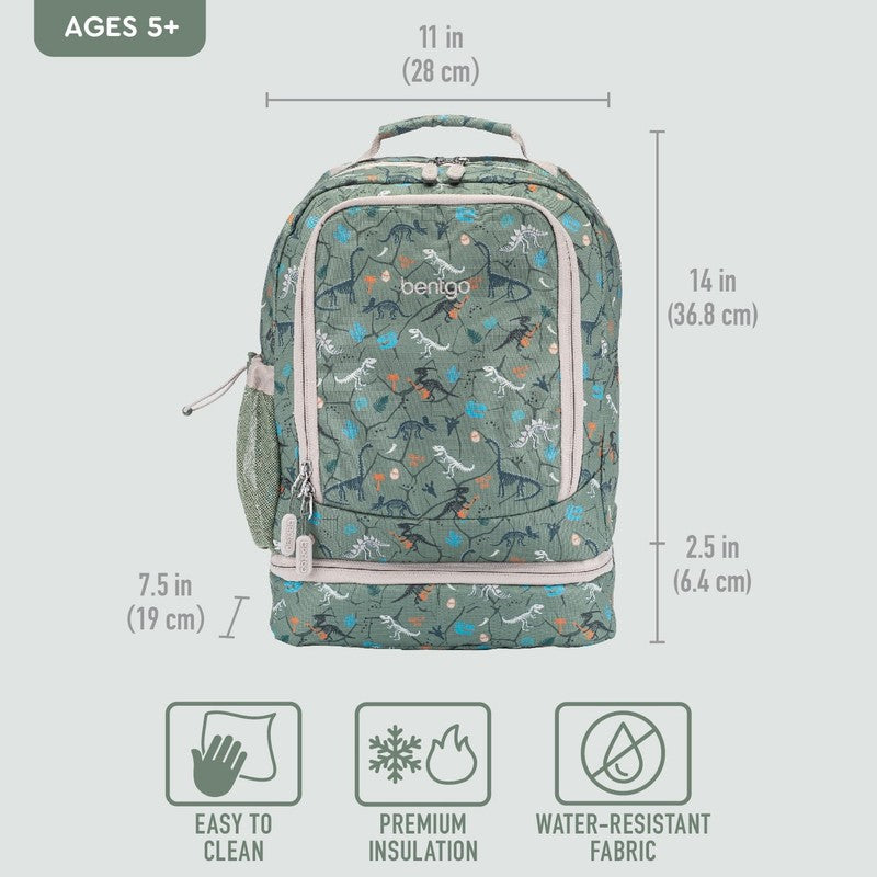 Kids Prints 2 In 1 Backpack & Insulated Lunch Bag   Dino Fossils4