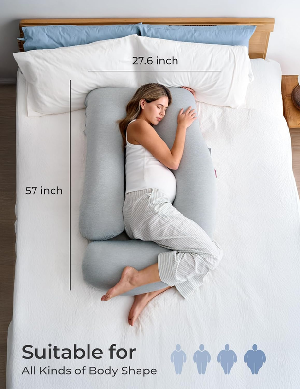 57in U Shaped Pregnancy Pillow Cooling Cover Full Body Maternity7