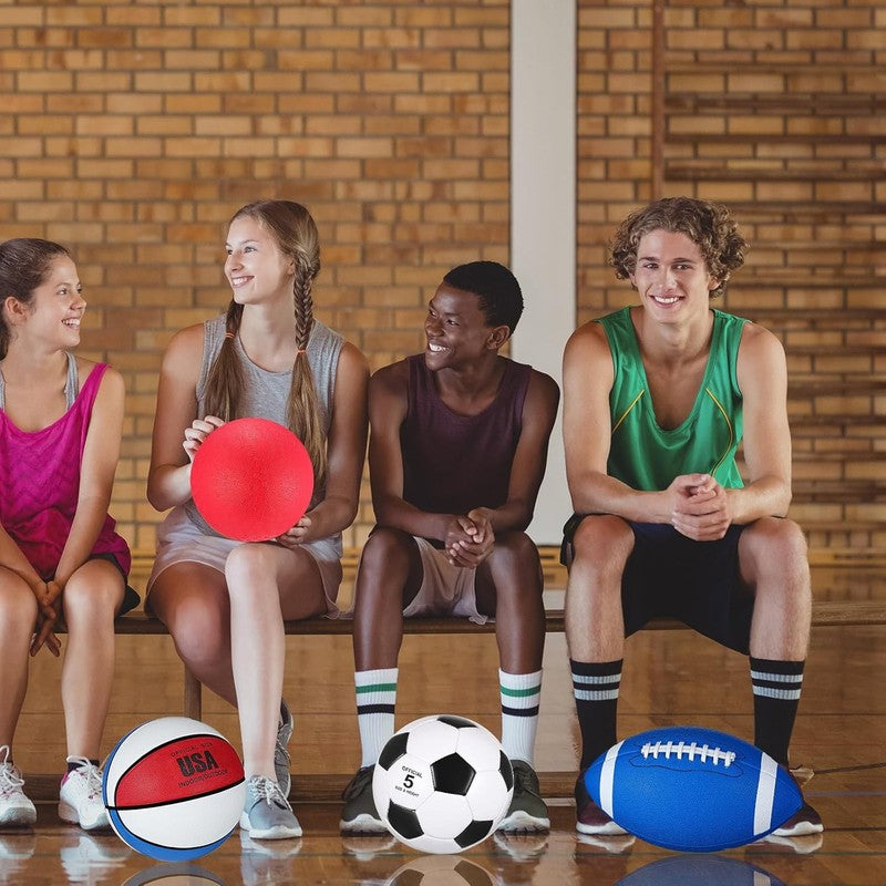 12 Pcs Assorted Sport Ball Set for Youth Adult Official Size Basketball Football5