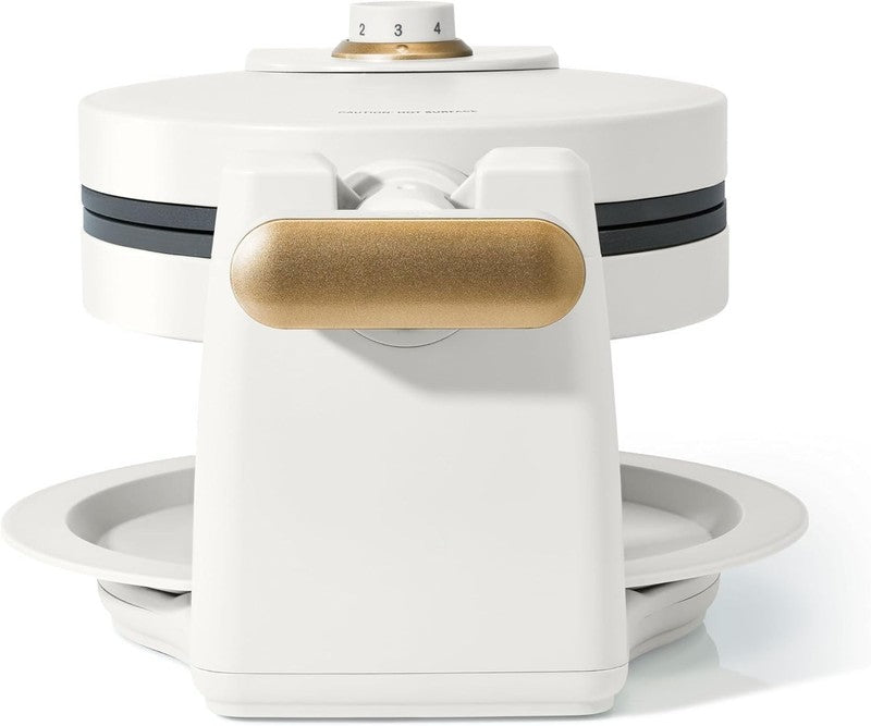 Rotating Belgian Waffle Maker, Black, by Drew Barrymore Flower, Makes 1-Inch Thi5
