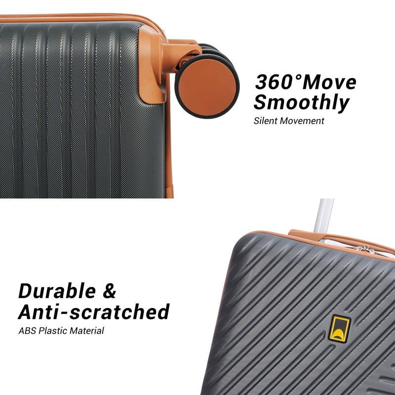 3 Piece Carry on Luggage Sets, Hardside Suitcase Set with Double Spinner Wheels,1