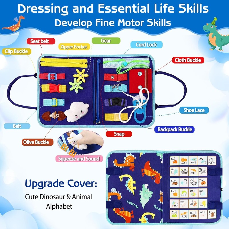 Toddler Busy Board Montessori Toys for Boys, Sensory Book Educational Activities1