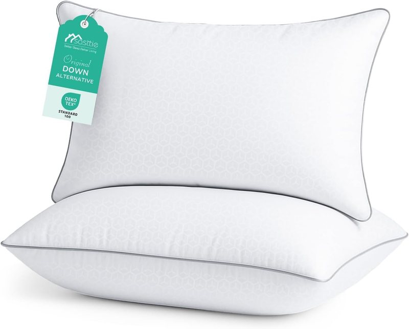 Pillows Queen Size Set of 2, Down Alt, Hotel Quality, for All Sleepers, Washable9
