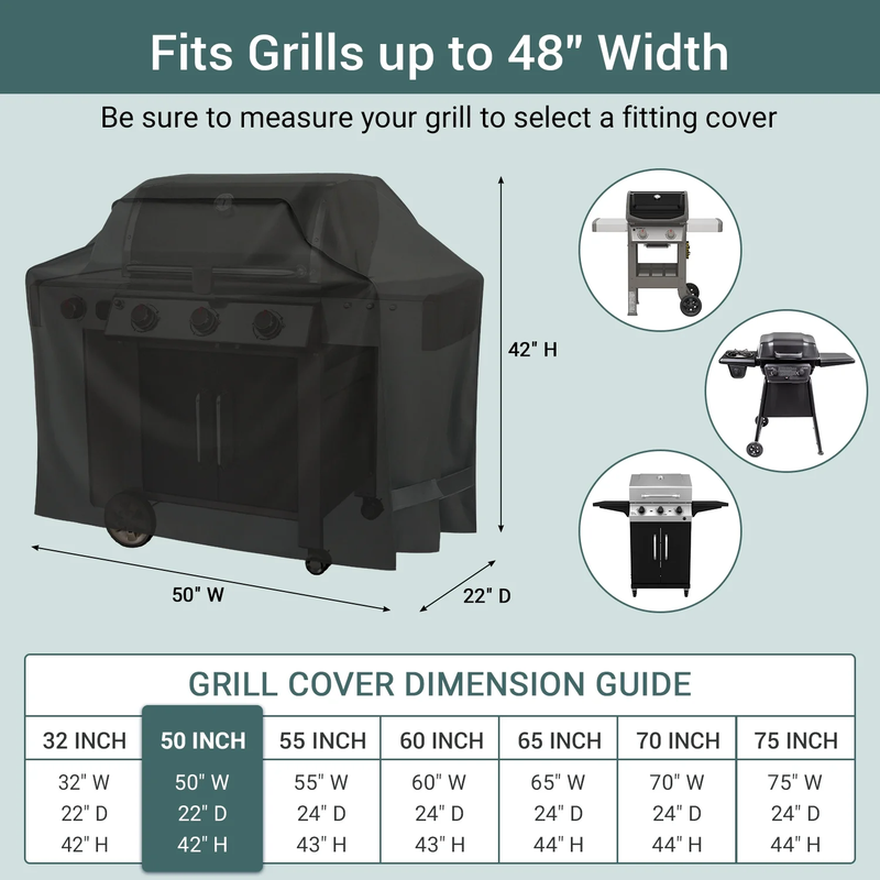 50 Inch Gas Grill Cover Heavy Duty Waterproof BBQ Grill Cover Black1