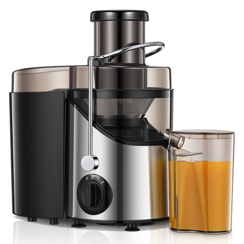 Juicer Machine Easy Clean 3" Wide Feed Chute Fruit Vegetable Extractor Silver9