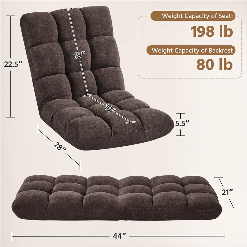 Floor Sofa Chair with 14 Adjustable Positions, Brown9