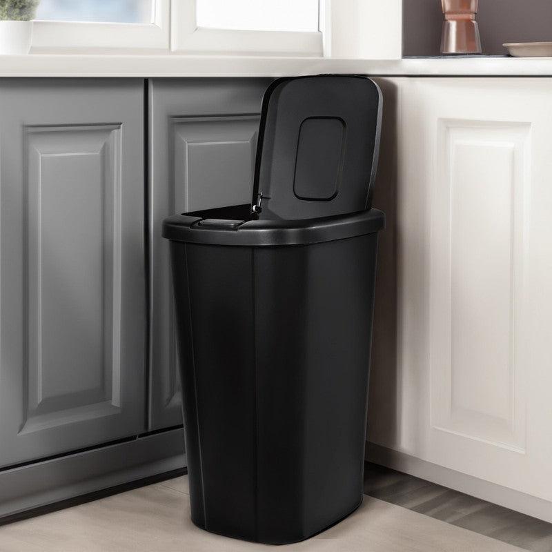Kitchen Trash Can, 13.3 Gallon Plastic Touch Top Garbage Bin with Push Button Li6