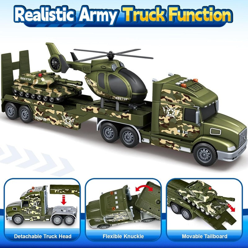 Army Truck Boy Toys, 3 4 5 6 Vehicle Car Toy Brithday Gifts, 3 in 1 Extra Large3