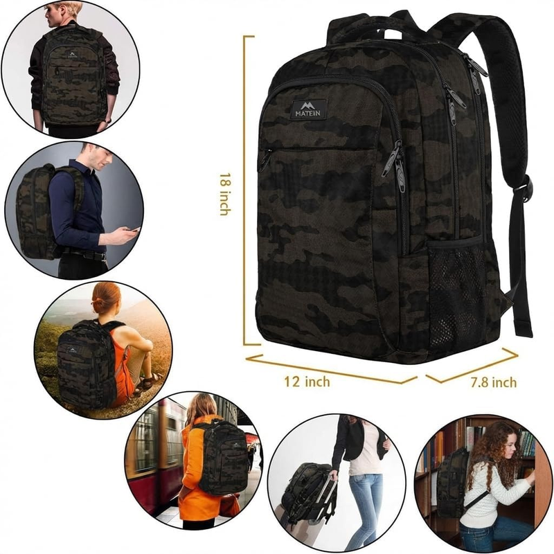 15.6" Laptop Backpack Water Resistant Business Travel Work College Bag5