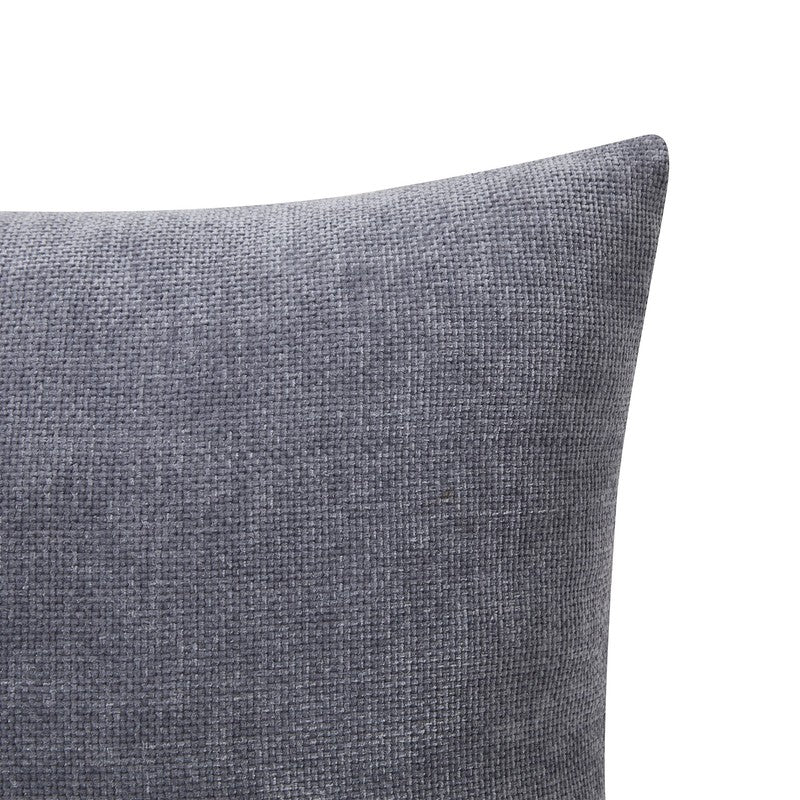 Solid Chenille Throw Pillow Set 18"x18" Gray Decorative Pillows, 2 Pack2