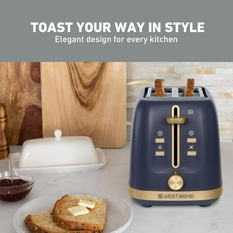 Timeless 2 Slice Toaster 7 Browning Levels Bagel Defrost High Lift Blue/Gold5