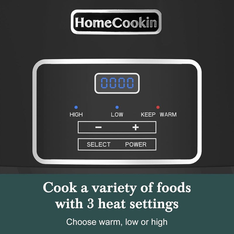 8Qt Programmable Slow Cooker Timer Keep Warm 6+ Servings Black4