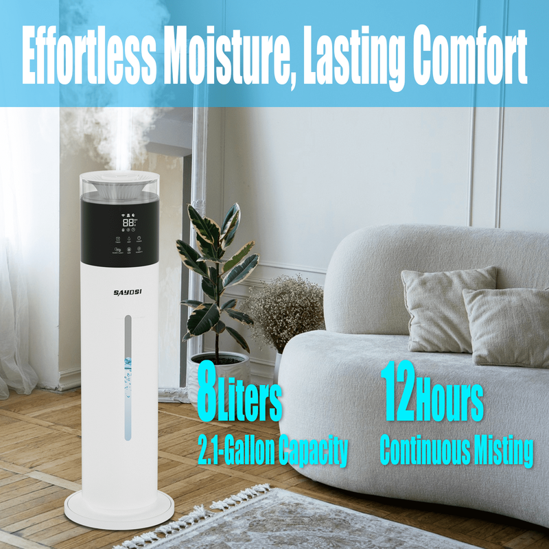 Humidifier,Saydsi 2.1Gal(8L) Smart Humidifiers for Bedroom,1800Sq.Ft Cool Mist H1