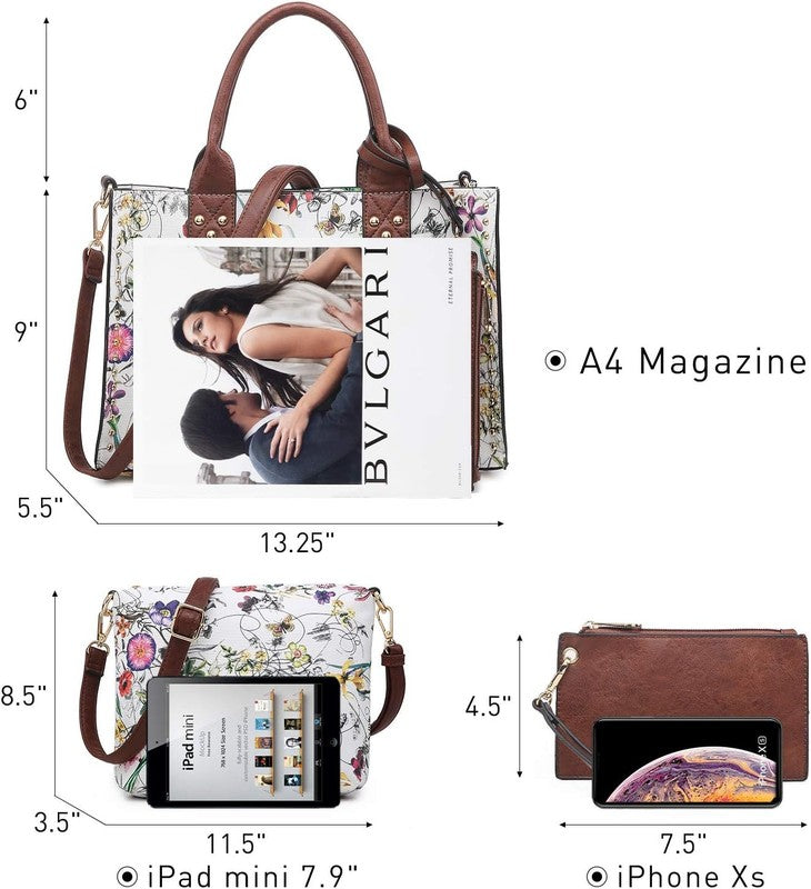 Dasein 3Pc Women’s Handbag Set Tote Satchel Shoulder Top Handle Purse5