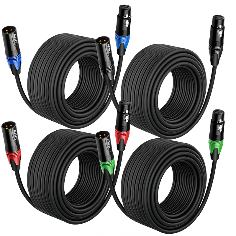 4 Pack XLR Cables 25FT Mic Cord Male to Female Balanced Audio Cable9