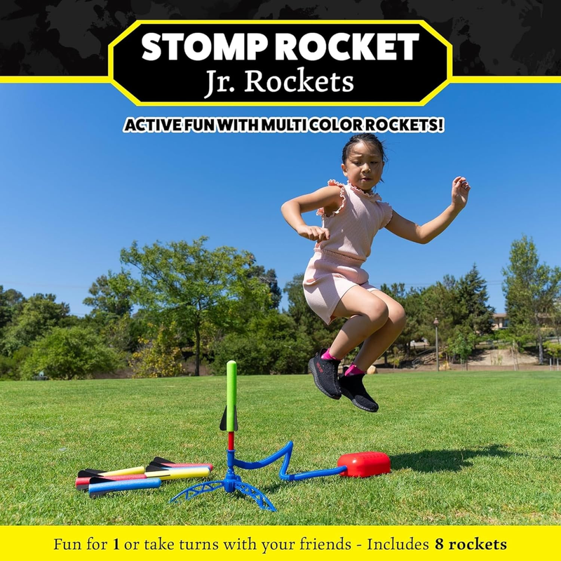 Jr Multi Color Rocket Launcher for Kids, 8 Rockets   Fun Outdoor Kids Gifts for 1