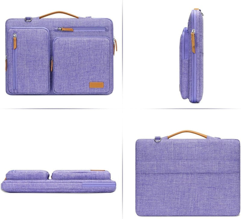 15.6 Inch Laptop Shoulder Bag 360 Protective Messenger 4 Zipper Pockets6