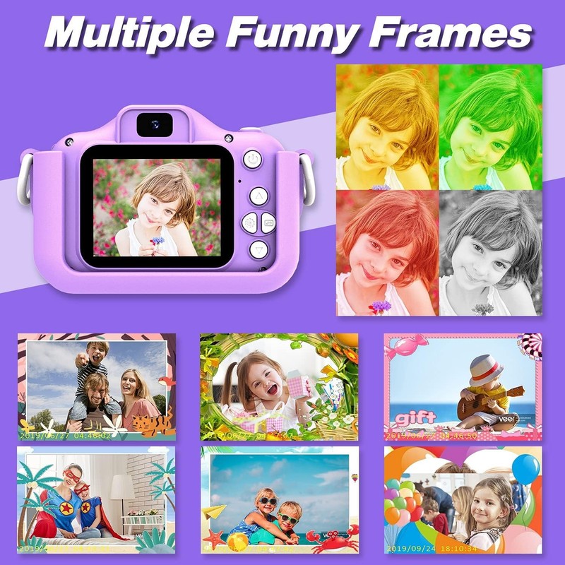 Kids Digital Video Camera Toy w/ Cartoon Cover 32GB SD Card Ages 3 84