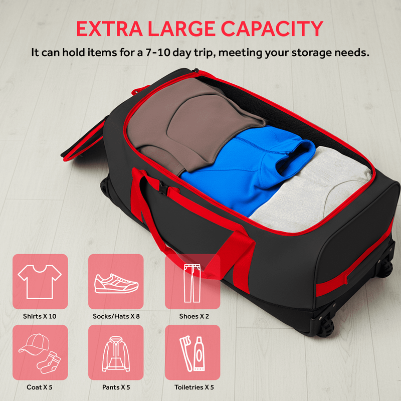 30in Rolling Duffle Bag Expandable 100-120L Waterproof Heavy Duty Travel5