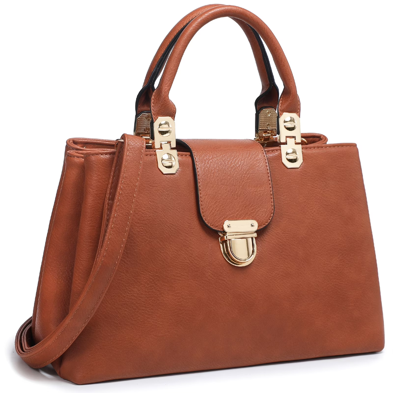 Women Satchel Handbag Vegan Leather Top Handle Medium Tote Shoulder Bag8