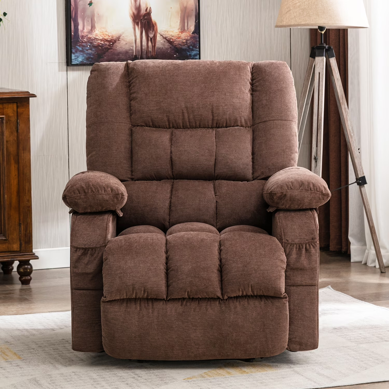 Power Lift Recliner Chair Heat Massage USB Port Infinite Position Brown6